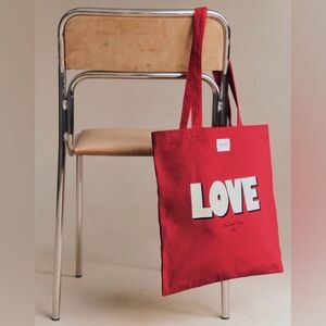 Sezane Red LOVE Tote Bag